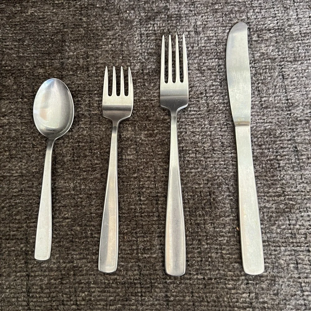Gense Extra Stainless Sweden Flatware Set 4pc‎ Mid Century Modern Tapered Handle